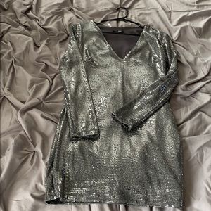 Silver sequin dress